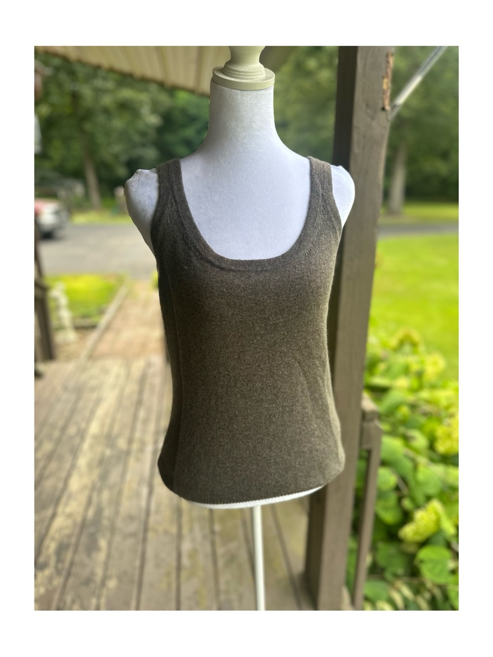 Worth Women’s Wool Cashmere Blend Brown/Taupe Scoop Neck Knit Tank Size Medium